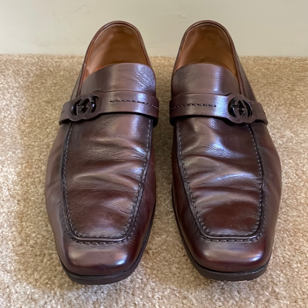 Mens Gucci Brown leather shoes size 11.5.